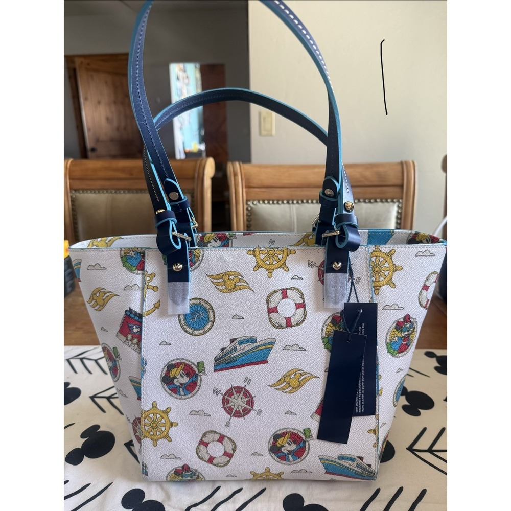 Disney Cruise Line Dooney and Bourke Tote Bag White Nautical New W Tags DCL - Picture 2 of 9
